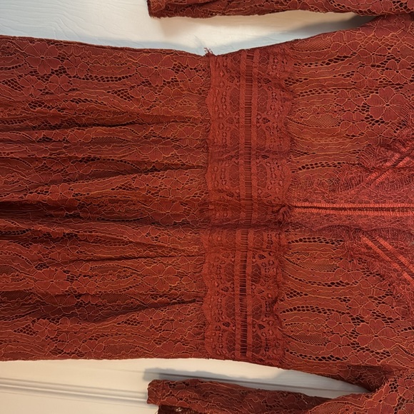 Burnt orange lace alterd state dress, size M - Picture 8 of 8